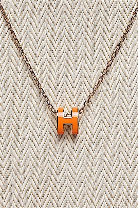 orange hermes h necklace|hermes pop h necklace white.